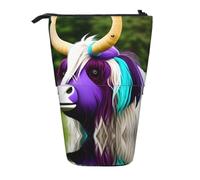 WXCJWD Colorido lápiz de cabeza de vaca, telescópico, retráctil, portátil, bolsa de maquillaje y caja de almacenamiento de papelería, adecuado para entornos de oficina