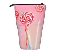 WXCJWD Colorido lápiz de piruleta telescópica retráctil portátil bolsa de maquillaje y caja de almacenamiento de papelería, adecuado para entornos de oficina