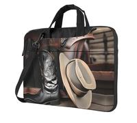 WXCJWD Cowboy Black Hat Western Boots Laptop y tablet, diseño elegante, tela duradera e impermeable, casual de negocios, Black, 13 inch