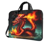 WXCJWD Dragon King in Fire Laptop y tablet, diseño elegante, tela duradera e impermeable, casual de negocios, Black, 14 inch