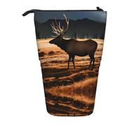 WXCJWD Elk in The Meadow - Bolsa de maquillaje telescópica retráctil portátil y caja de almacenamiento de papelería, adecuada para entornos de oficina