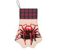 WXCJWD Flores de pavo real, adornos de medias de Navidad, bolsas de dulces para fiestas familiares, decoraciones de árbol de Navidad., Linda araña roja, One Size