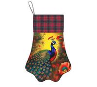 WXCJWD Flores de pavo real, adornos de medias de Navidad, bolsas de dulces para fiestas familiares, decoraciones de árbol de Navidad., Flores de pavo real, One Size