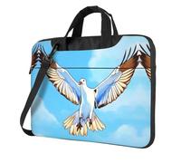 WXCJWD Gaviotas en vuelo portátil y tableta, diseño elegante, tela duradera e impermeable, casual de negocios, Black, 15.6 inch