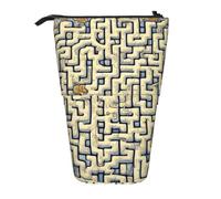 WXCJWD Labyrinth Treasure Map Pencil - Lápiz telescópico retráctil, bolsa de maquillaje portátil y caja de almacenamiento de papelería, adecuada para entornos de oficina
