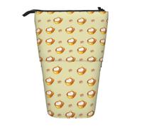 WXCJWD Lápiz de café con diseño de gato de dibujos animados, telescópico, retráctil, portátil, bolsa de maquillaje y caja de almacenamiento de papelería, adecuada para entornos de oficina