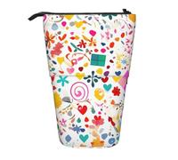 WXCJWD Lápiz de fondo telescópico retráctil para lápices de feliz cumpleaños, bolsa de maquillaje portátil y caja de almacenamiento de papelería, adecuada para entornos de oficina