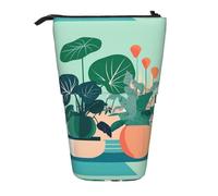 WXCJWD Lápiz telescópico retráctil para interiores con diseño de plantas verdes, ideal para entornos de oficina