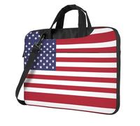 WXCJWD Laptop y tablet con bandera estadounidense, diseño elegante, tela duradera e impermeable, casual de negocios, Black, 13 inch