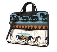 WXCJWD Laptop y tablet con patrón de rayas de caballo, diseño elegante, tela duradera e impermeable, casual de negocios, Black, 15.6 inch