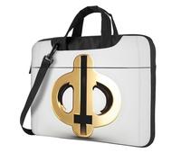 WXCJWD Laptop y tablet con patrón dorado, diseño elegante, tela duradera e impermeable, casual de negocios, Black, 14 inch