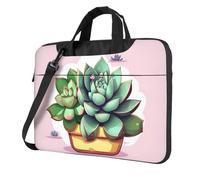 WXCJWD Laptop y tablet con suculentas de dibujos animados, diseño elegante, tela duradera e impermeable, casual de negocios, Black, 15.6 inch