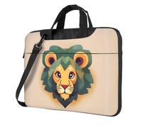 WXCJWD Laptop y tablet de león de dibujos animados, diseño elegante, tela duradera e impermeable, casual de negocios, Black, 13 inch