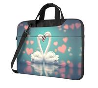WXCJWD Laptop y tablet The Swan in Love, diseño elegante, tela duradera e impermeable, casual de negocios, Black, 15.6 inch