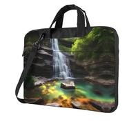 WXCJWD Laptop y tablet Waterfall Views, diseño elegante, tela duradera e impermeable, casual de negocios, Black, 14 inch