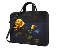 WXCJWD Laptop y tablet Yellow Roses Starry Night, diseño elegante, tela duradera e impermeable, casual de negocios, Black, 13 inch