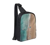 WXCJWD Lindos bolsos cruzados de ángel para mujeres y hombres, bolso bandolera de moda, bolso casual con correa de hombro convertible., Vista aérea de la playa, Talla única