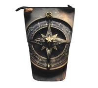 WXCJWD Magical Design Norse Runes Brújula Lápiz Telescópico Retráctil Estuche de Maquillaje Portátil y Caja de Almacenamiento de Papelería Adecuado para entornos de oficina