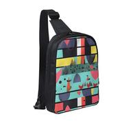 WXCJWD Maldives Scenery - Bolso bandolera para mujeres y hombres, bolso bandolera de moda, casual, con correa de hombro convertible., Patrones geométricos, Talla única