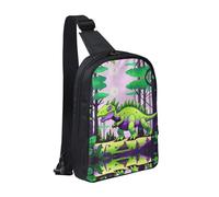 WXCJWD Maldives Scenery - Bolso bandolera para mujeres y hombres, bolso bandolera de moda, casual, con correa de hombro convertible., dinosaurio verde, Talla única