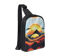 WXCJWD Maldives Scenery - Bolso bandolera para mujeres y hombres, bolso bandolera de moda, casual, con correa de hombro convertible., Sunrise Mountain, Talla única