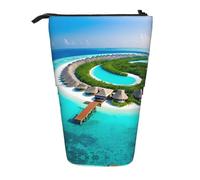 WXCJWD Maldives Scenery - Estuche telescópico retráctil para lápices y artículos de papelería, ideal para entornos de oficina