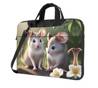 WXCJWD Mouse in Love Laptop y tablet, diseño elegante, tela duradera e impermeable, casual de negocios, Black, 14 inch