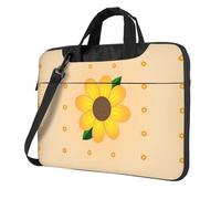 WXCJWD Ordenador portátil y tablet Golden Sunflower con diseño elegante, tela duradera e impermeable, informal de negocios, Black, 14 inch