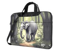 WXCJWD Ordenador portátil y tablet Walking Elephant, diseño elegante, tela duradera e impermeable, informal de negocios, Black, 13 inch