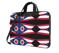 WXCJWD Ordenador portátil y tableta con la bandera del estado de Ohio, diseño elegante, tela duradera e impermeable, informal de negocios, Black, 15.6 inch