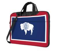 WXCJWD Ordenador portátil y tableta con la bandera del estado de Wyoming, diseño elegante, tela duradera e impermeable, informal de negocios, Black, 14 inch