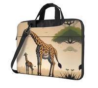 WXCJWD Ordenador portátil y tableta de jirafa madre e hijo, diseño elegante, tela duradera e impermeable, casual de negocios, Black, 15.6 inch