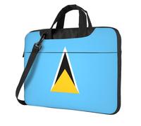 WXCJWD Ordenador portátil y tableta de la bandera de Santa Lucía, diseño elegante, tela duradera e impermeable, informal de negocios, Black, 13 inch