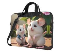 WXCJWD Ordenador portátil y tableta de ratas madre e hijo, diseño elegante, tela duradera e impermeable, casual de negocios, Black, 13 inch