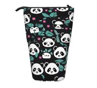WXCJWD Panda Cute Face Pencil - Estuche telescópico retráctil portátil para maquillaje y caja de almacenamiento de papelería, adecuado para entornos de oficina