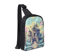 WXCJWD Pebbles in the Beach - Bolso bandolera para mujeres y hombres, bolso bandolera de moda, casual, con correa de hombro convertible., Castillo de cuento de hadas, Talla única