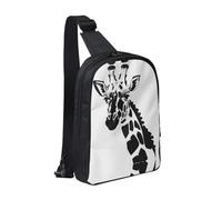 WXCJWD Pebbles in the Beach - Bolso bandolera para mujeres y hombres, bolso bandolera de moda, casual, con correa de hombro convertible., Jirafa blanca y negra, Talla única