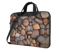 WXCJWD Pebbles in the beach Laptop y tablet, diseño elegante, tela duradera e impermeable, casual de negocios, Black, 14 inch