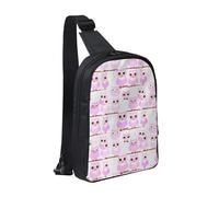 WXCJWD Preciosas bolsas cruzadas de fondo azul para mujeres y hombres, bolsa bandolera de moda, bolsa de pecho casual con correa de hombro convertible., Bonito búho., Talla única