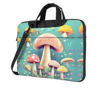WXCJWD Pretty Little Mushrooms Laptop y Tablet, diseño elegante, tela duradera e impermeable, casual de negocios, Black, 13 inch
