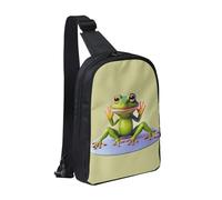 WXCJWD Smiling Suculents - Bolso cruzado para mujeres y hombres, bolso bandolera de moda, casual, con correa de hombro convertible., The Funny Frog Doing Yoga, Talla única