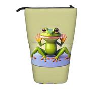 WXCJWD The Funny Frog Doing - Lápiz telescópico retráctil para lápices de yoga, bolsa de maquillaje portátil y caja de almacenamiento de papelería, adecuada para entornos de oficina