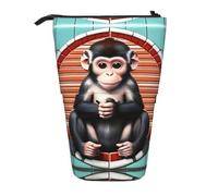 WXCJWD The Silent Monkey Pencil - Bolsa de maquillaje telescópica retráctil portátil y caja de almacenamiento de papelería, adecuada para entornos de oficina