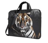 WXCJWD Tiger at rest Laptop y tablet, diseño elegante, tela duradera e impermeable, casual de negocios, Black, 13 inch