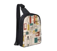 WXCJWD Una bandada de flamencos bandolera para mujeres y hombres, bolsa bandolera de moda, bolsa casual con correa de hombro convertible., Moderno de mediados de siglo, Talla única