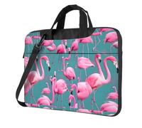 WXCJWD Una bandada de flamencos para laptop y tableta, diseño elegante, tela duradera e impermeable, casual de negocios, Black, 14 inch