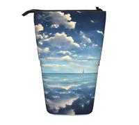WXCJWD White Clouds Over The Sea Pencil - Estuche telescópico retráctil portátil para maquillaje y caja de almacenamiento de papelería, adecuado para entornos de oficina