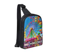 WXCJWD Wolf Under Moon - Bolso bandolera para mujeres y hombres, bolso bandolera de moda, casual, con correa de hombro convertible., Corlorful Park, Talla única