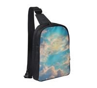 WXCJWD Wolf Under Moon - Bolso bandolera para mujeres y hombres, bolso bandolera de moda, casual, con correa de hombro convertible., Cielo nublado, Talla única