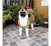 WXCOHB American Akita - Macetas de perro con forma de dibujos animados, lindas macetas de perro para plantas vivas o artificiales, decoración de jardín interior y exterior, Akita americana